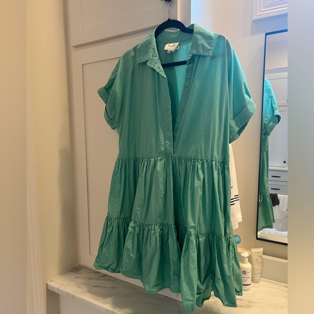 Green mini dress